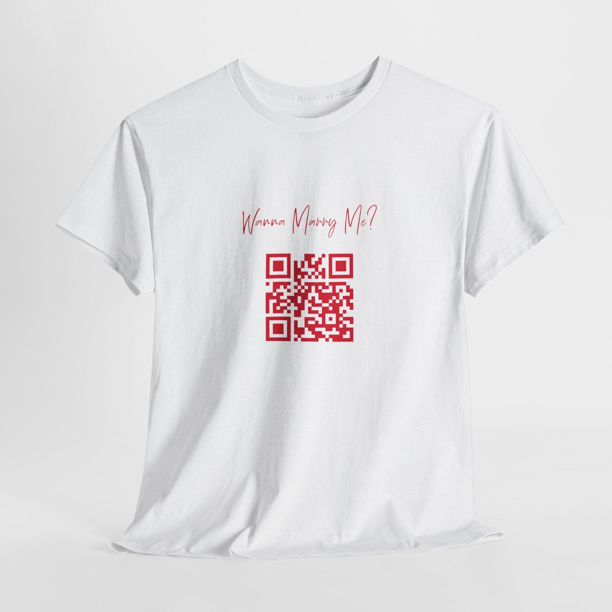 Wanna Marry Me? QR Code T-Shirt