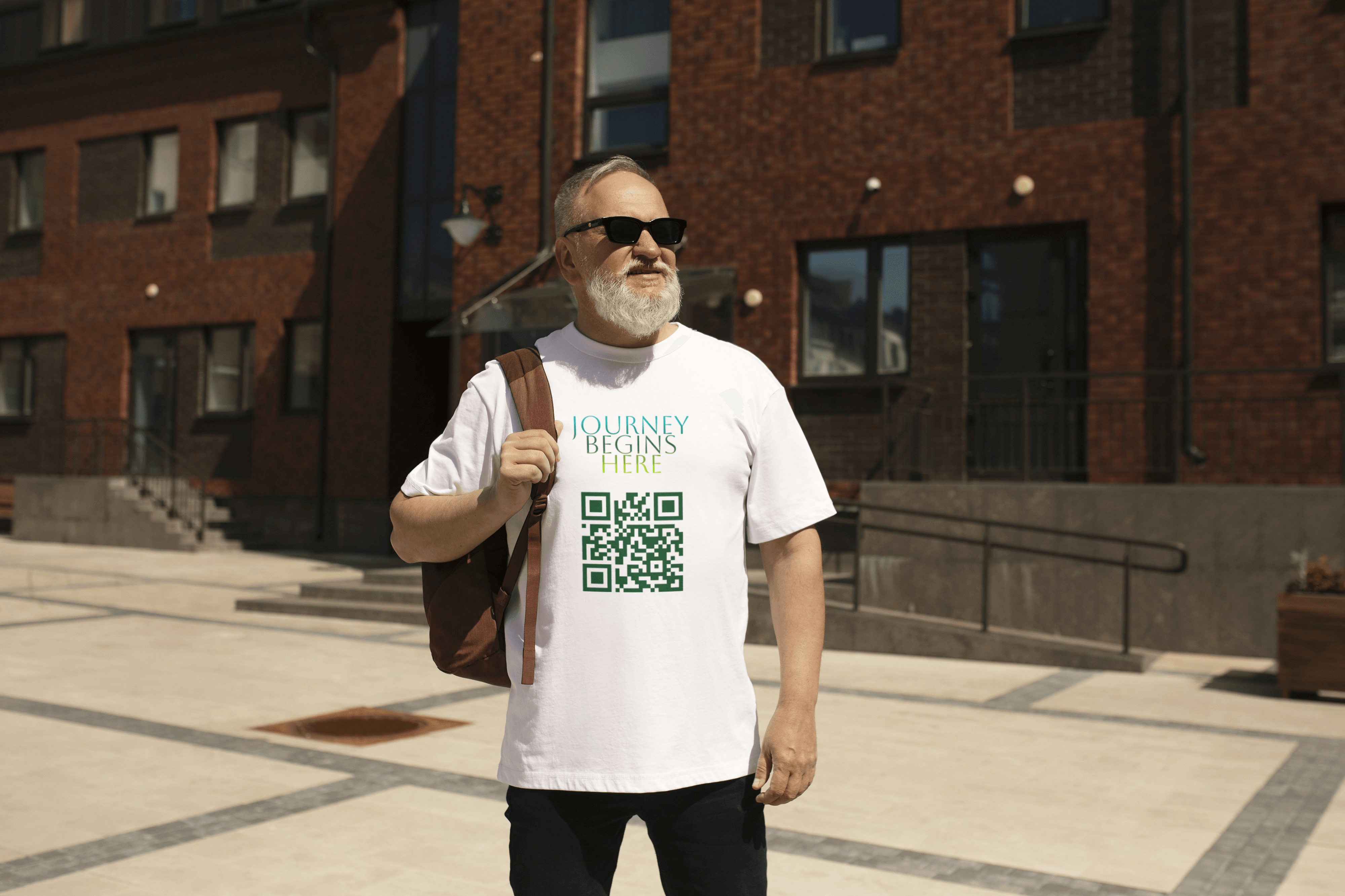 Journey Begins Here QR Code T-Shirt