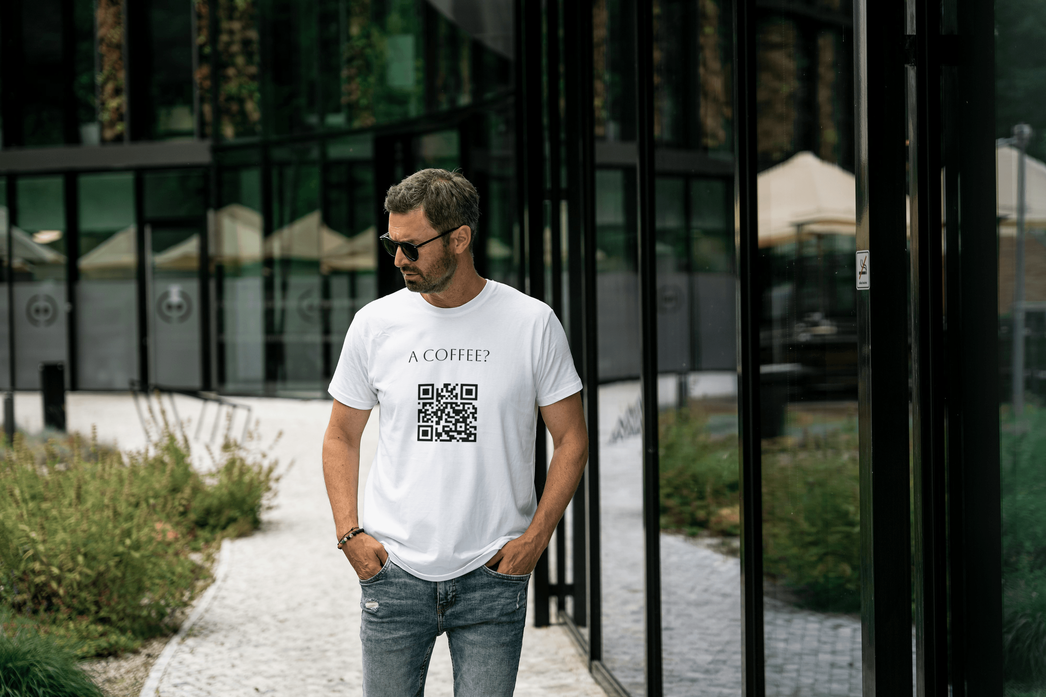 A Coffee? QR Code T-Shirt