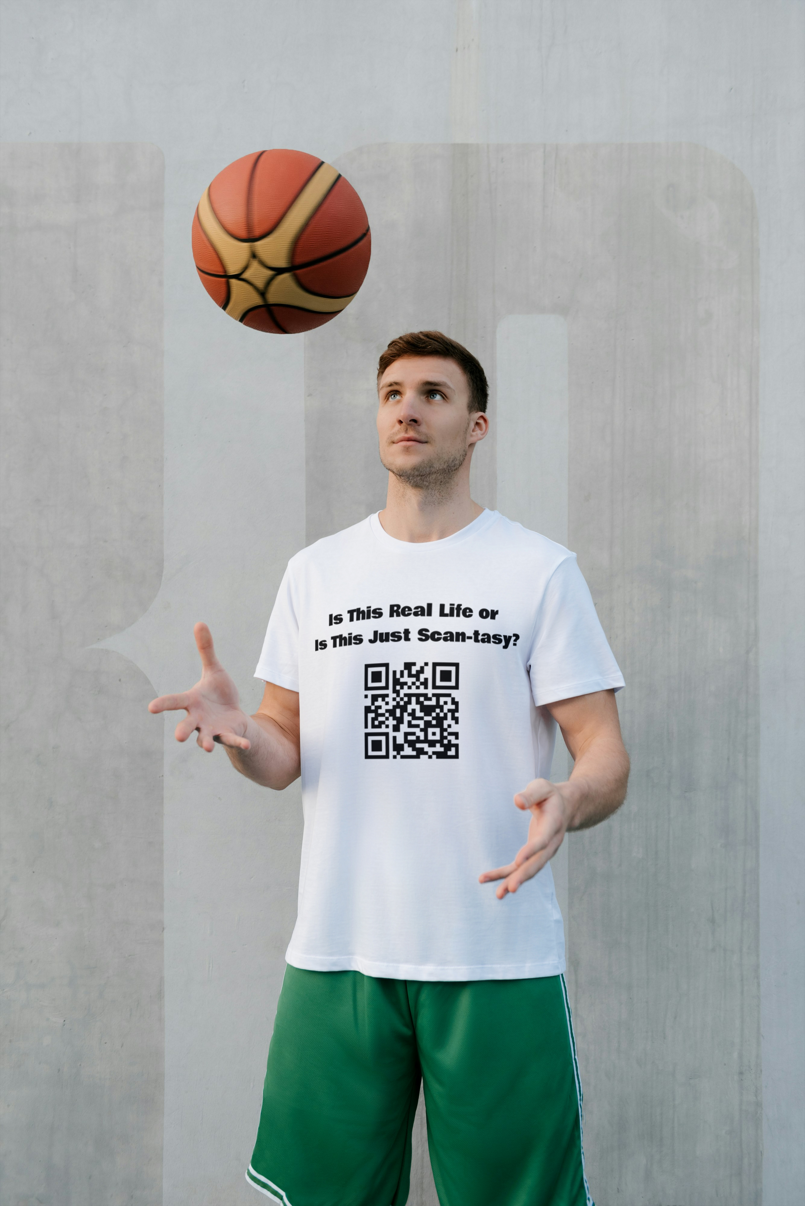 Is This Real Life or Is This Just Scan-tasy? QR Code T-Shirt